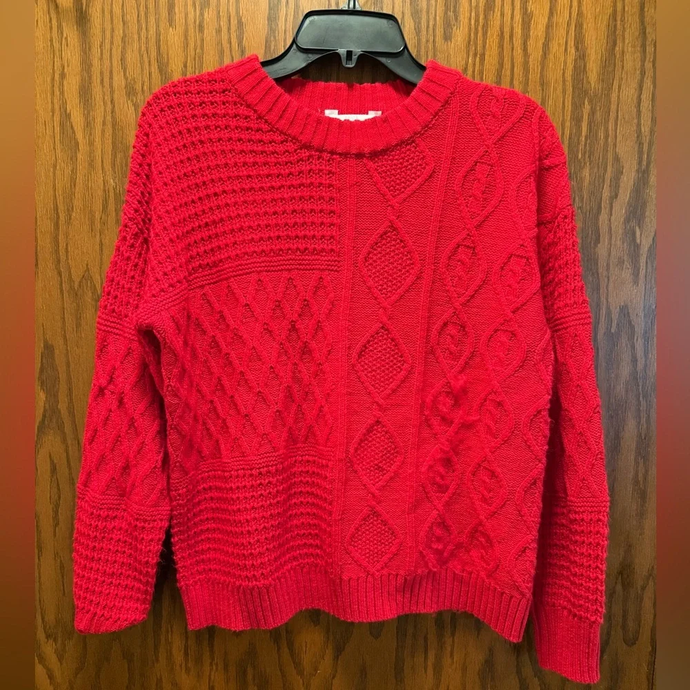 Red Cable Knit Sweater